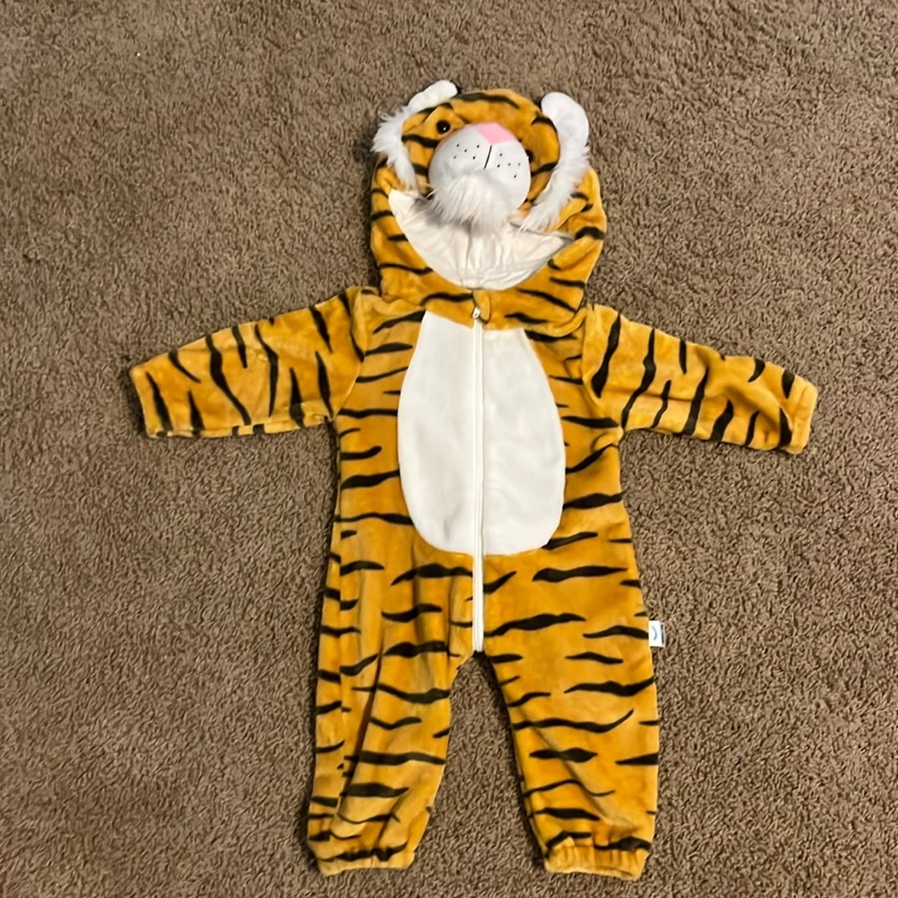 Tiger Hooded Baby Jumpsuit Warm Fleece Halloween Costume 12 Months